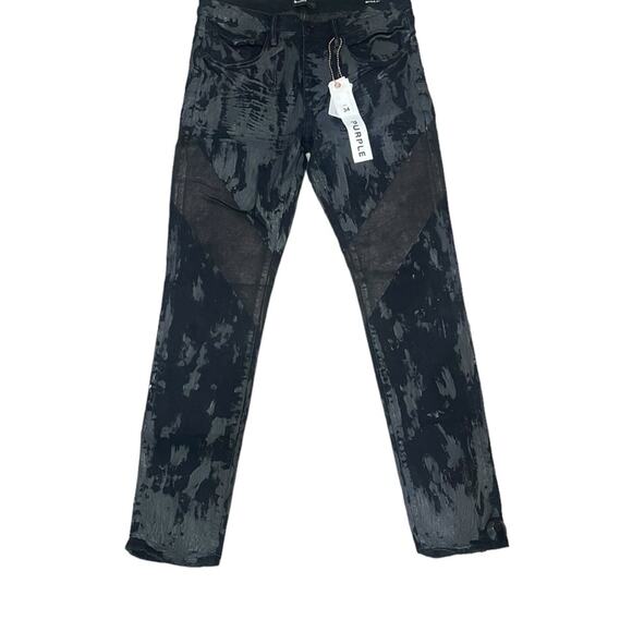 Purple Brand Black Crackle Effect Low Rise Slim Jeans New Size 38 - Picture 3 of 9